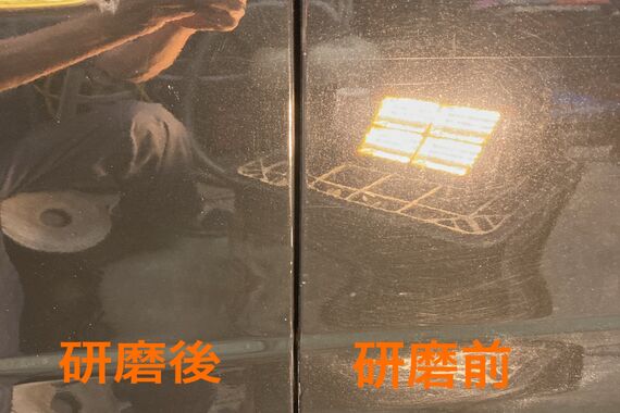 助手席側研磨作業