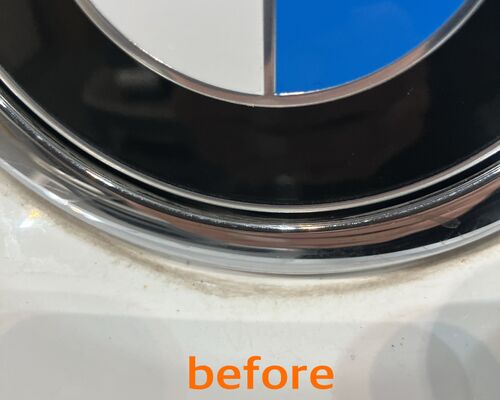 エンブレム周り汚れ